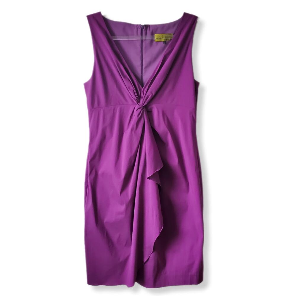 90s Nicole Miller Purple Sheath Dress 10 Purple Cotton Sleeveless Y2K VTG
